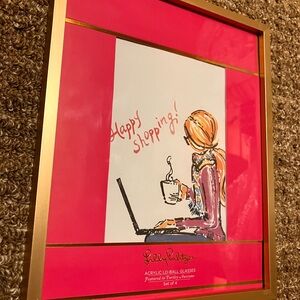 Lilly Pulitzer Art with Pink Matte & Gold Frame